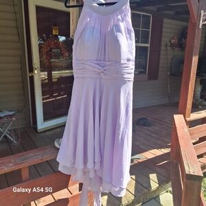 Lavender chiffon high low dress. Women's size 16